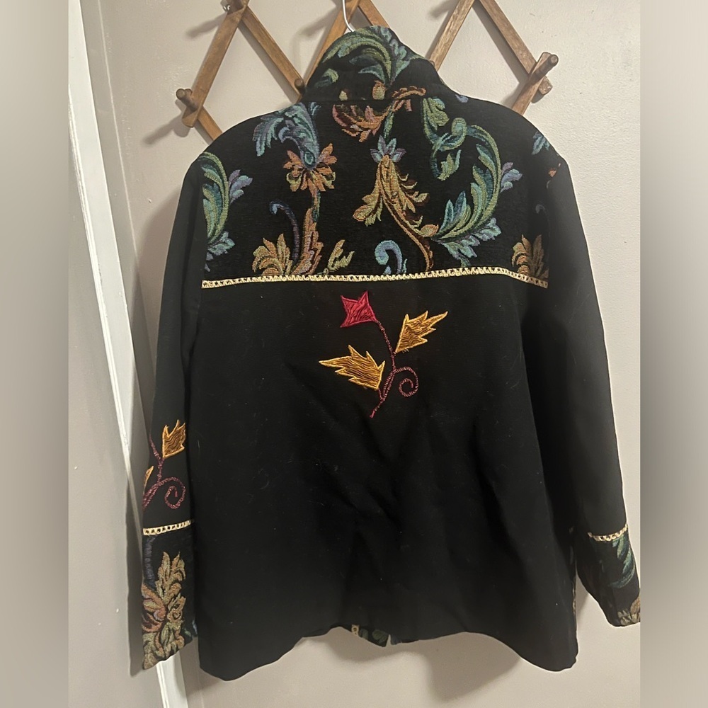 Vintage 1990s Parsley and Sage Embroidered Jacket Streetwear Vintage Abstract XL - Picture 2 of 6